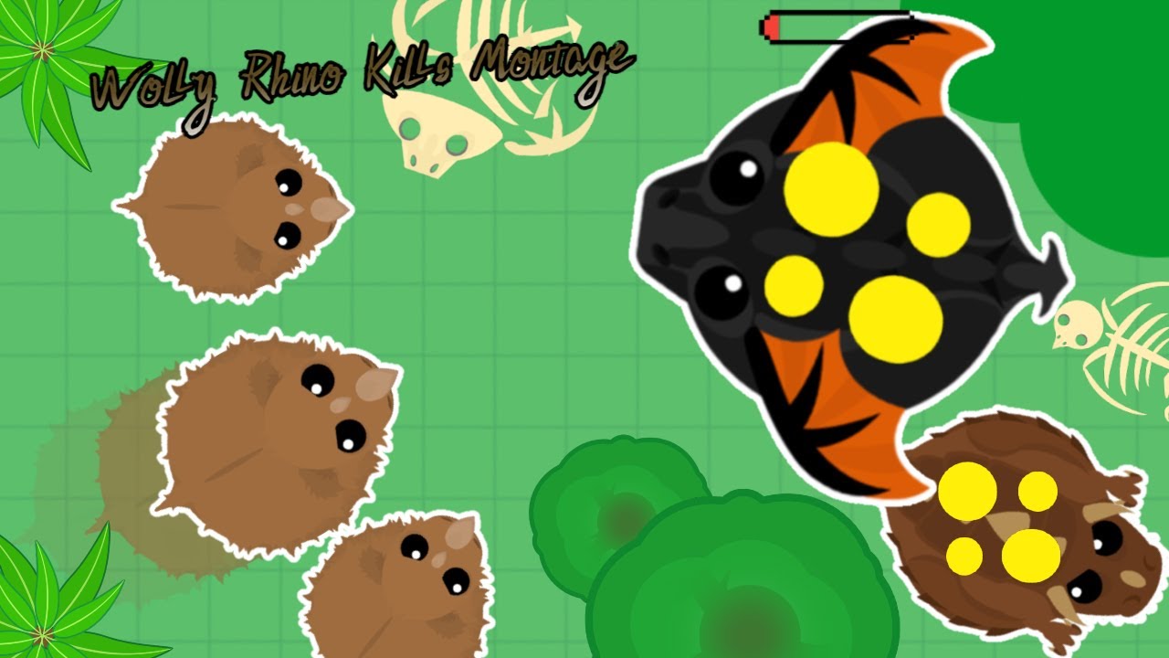 Mope.io-INSANE WOLLY RHINO GLITCH- Wolly Rhino kills Black Dragon compilation