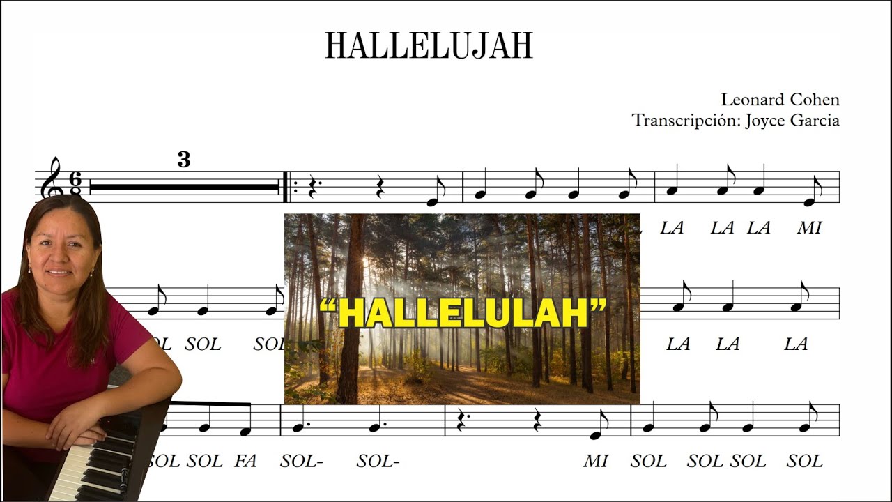 ✅🎻🎶🎹 Hallelujah (Aleluya) - Partitura C