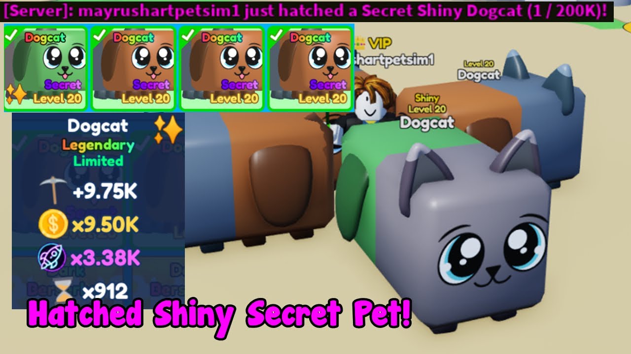 Hatching New Shiny Secret Pet Dogcat In Mining Simulator 2!