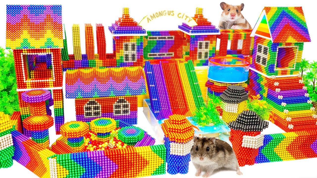 Fun DIY - Build a Maze and Triple Rainbow Slide from Magnetic Balls