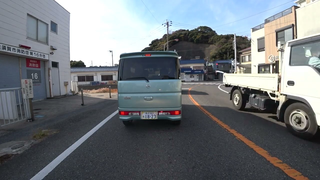 2024年12月20日 三浦半島ツーリング 【その２】 観音崎海岸(県道209号線：観音崎通り ) ー 浦賀の渡し東渡船場 ー 浦賀駅 (京浜急行)方面