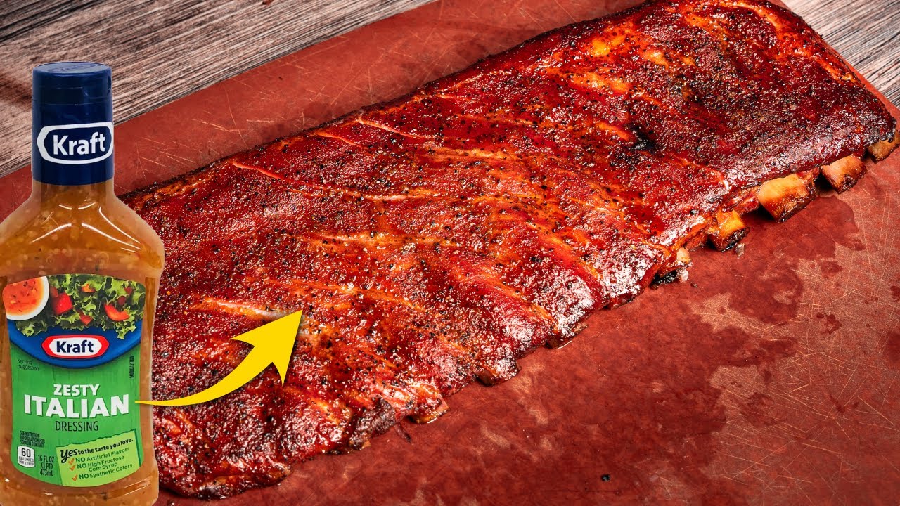 Weber Kettle Marinated BBQ Ribs Using Italian Dressing