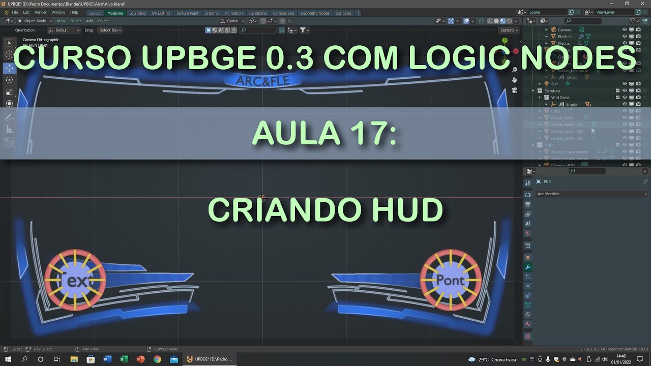 Curso UPBGE 0.3 - Aula 17: HUD