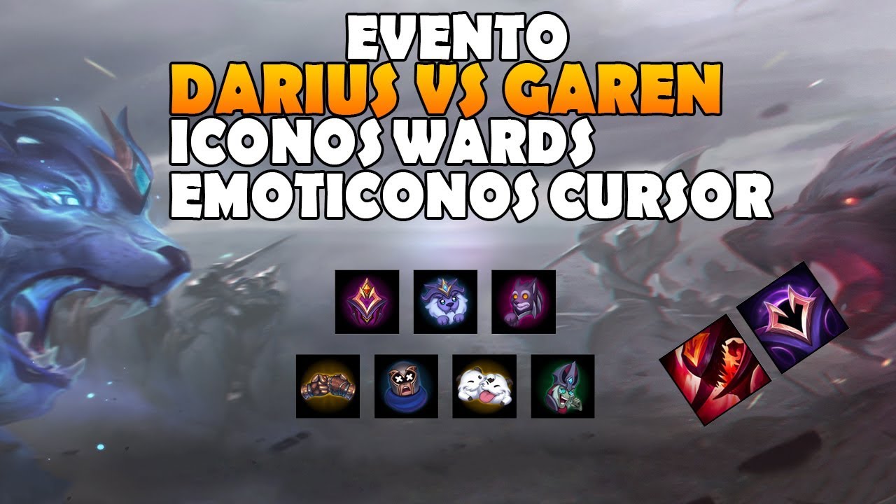 NoticiasPBE | EVENTO: DARIUS VS GAREN | Iconos + Emotes + Cursor + WARDS y MAS... | LOL