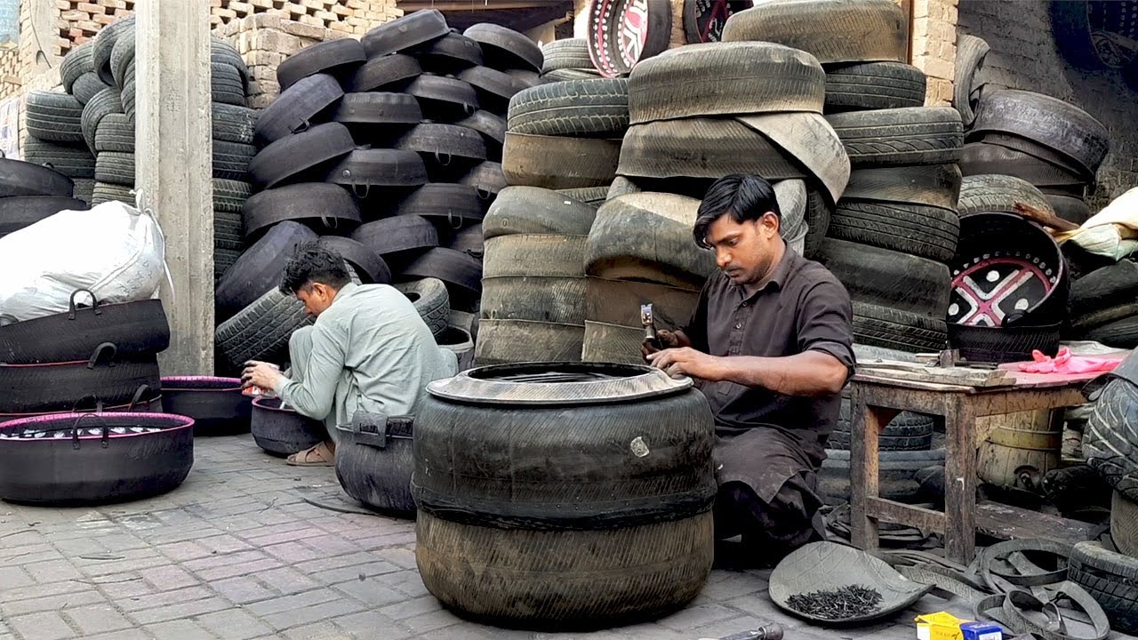 Making A Stool With Old Car Tyre