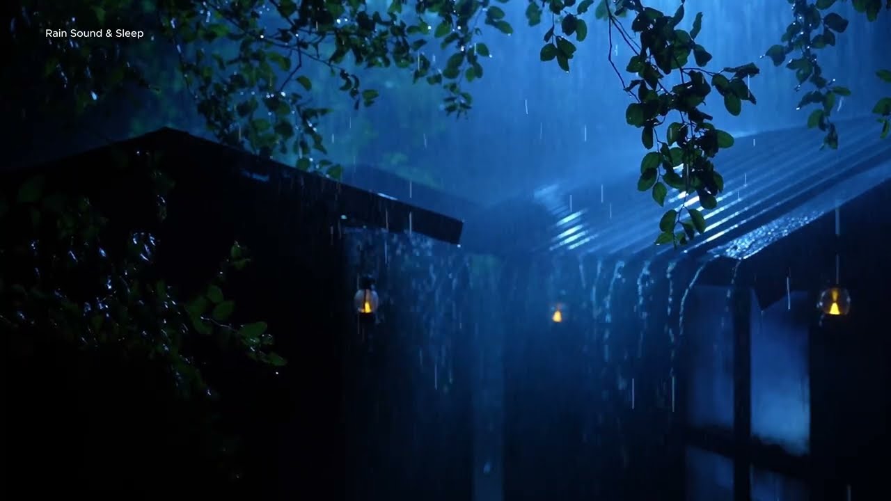 Thunder & Heavy Rain on The Metal Roof at Night Promote Deep and Relaxing Sleep.