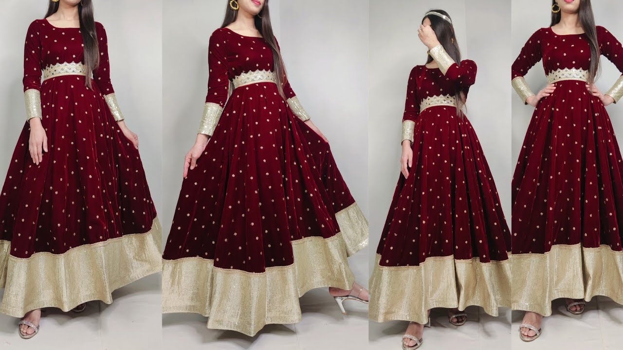 Раскрой и пошив самого красивого бархатного платья/раскрой и пошив длинного платья для вечеринки/...