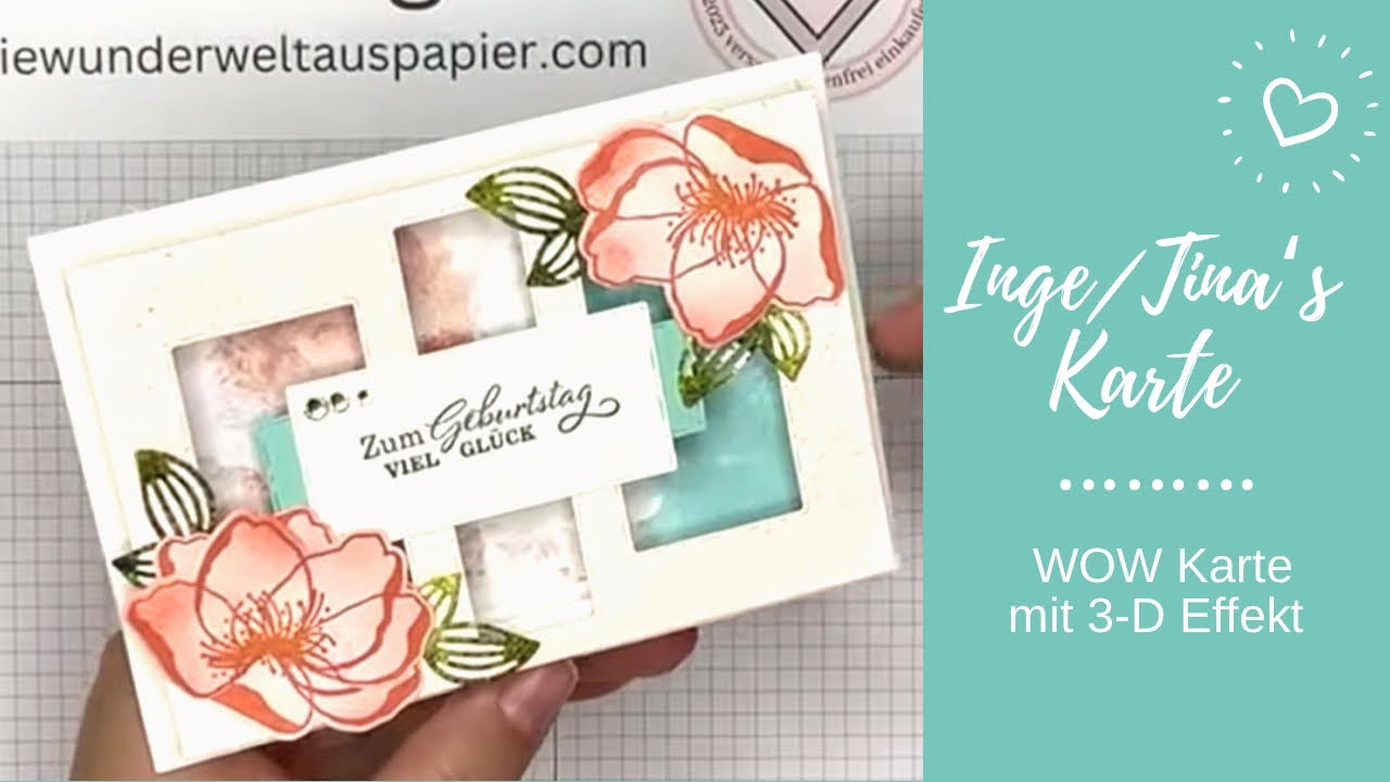 DIY Geburtstagskarte selber basteln mit 3-D Effekt | #stampinup #schrittfürschritt #anleitung #karte