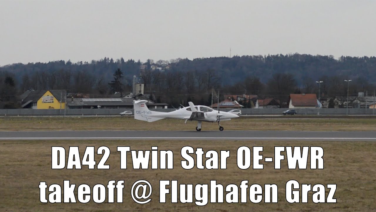 DA42 Twin Star takeoff @ Flughafen Graz | OE-FWR