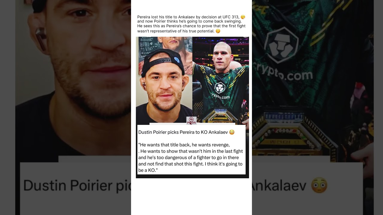 Dustin Poirier Predicts Alex Pereira KO Over Magomed Ankalaev 😱🔥