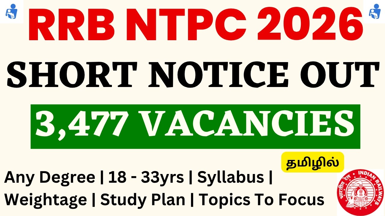 🔴 3,477 Vacancies 🔥 In RRB NTPC Graduate 2026 Recruitment Out | Syllabus , Weightage , Study Plan