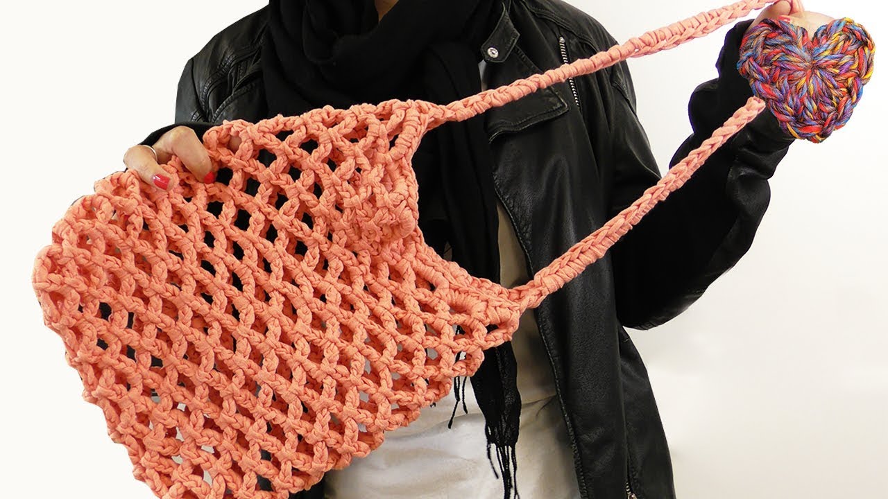 Sommer Tasche Häklen | Netztasche Selber machen | Handtache aus T-Shirt Garn | Wool and the Gang