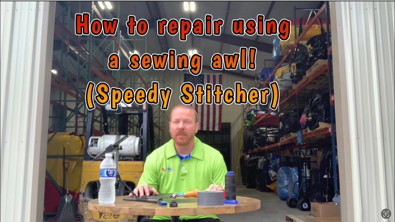 How to fix and inflatable using a sewing awl!  (Speedy Stitcher)