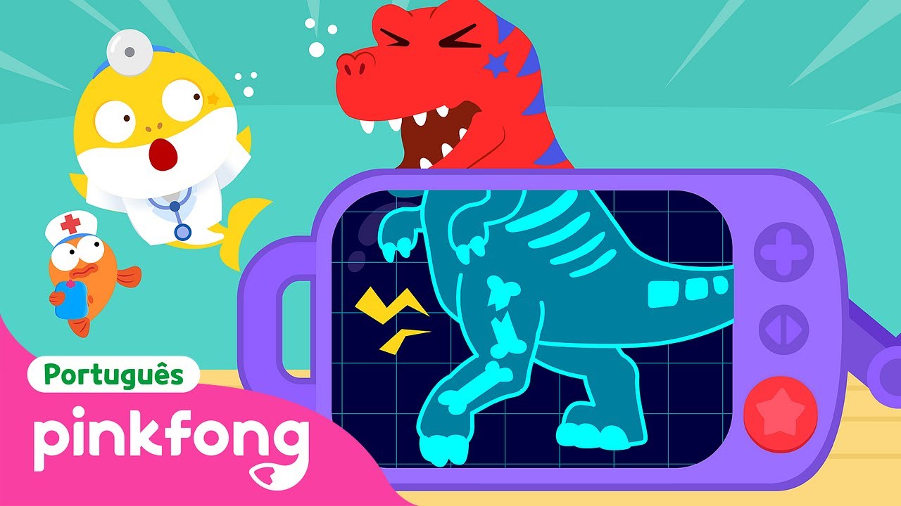 Osso de Dinosauro Está Quebrado! |Brincando no Hospital🏥|Pinkfong,Bebê Tubarão!Canções para Crianças