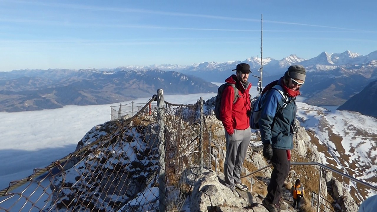 HB9NBG + HB9FZC on top of Stockhorn during activation of HB/BE-103 on the 22.12.2016