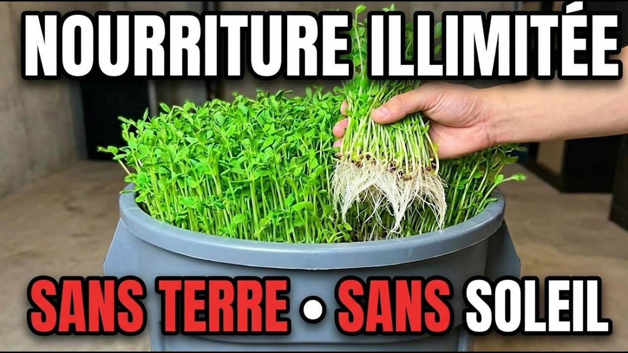 Micro-pousses illimitées dans une poubelle : zéro terre, zéro soleil, prêt en 5 min