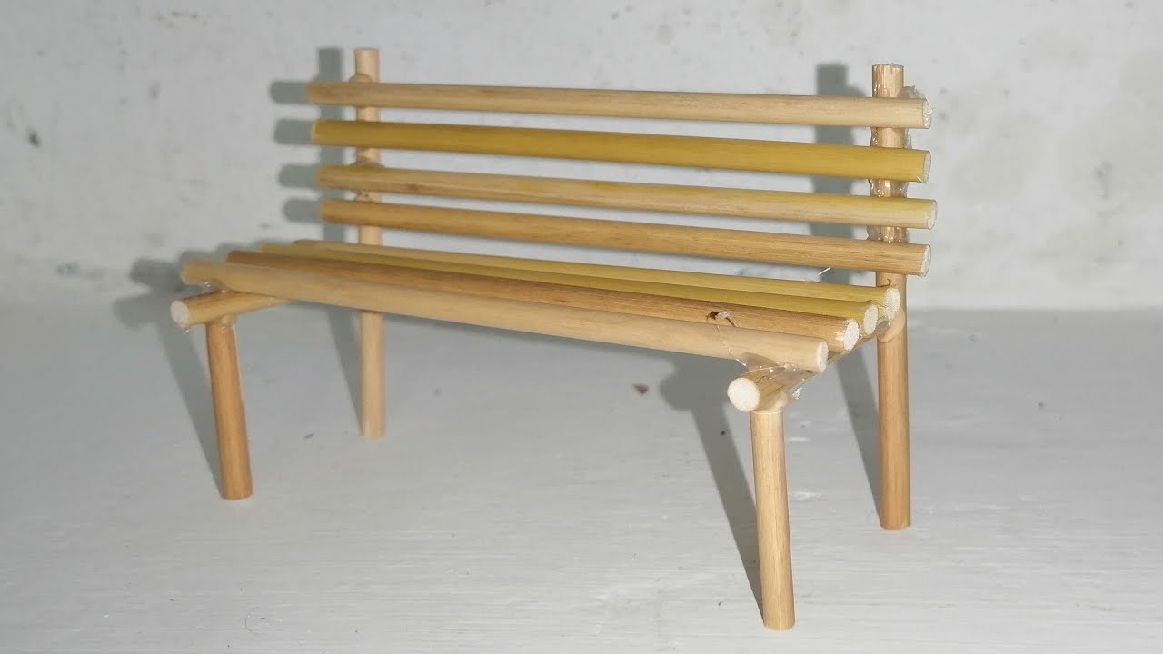 DIY a mini park bench|a unique way to make a mini park beach by sticks