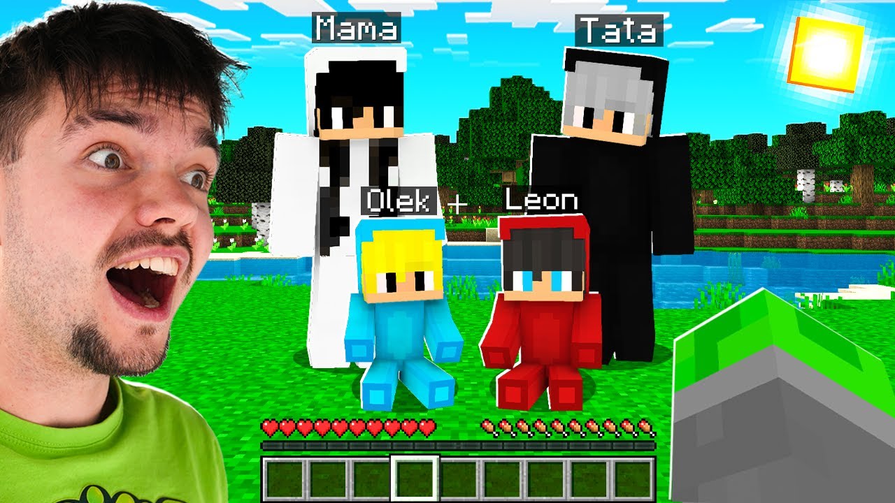 SPOTKAŁEM RODZICÓW LEONA i OLKA w Minecraft! ⚫⚪