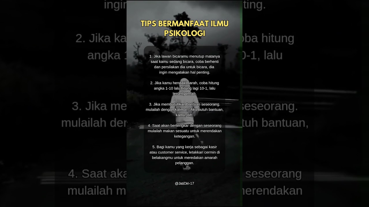 Tips bermanfaat ilmu psikologi #story #motivasi #quotes #dakwah #inspiration