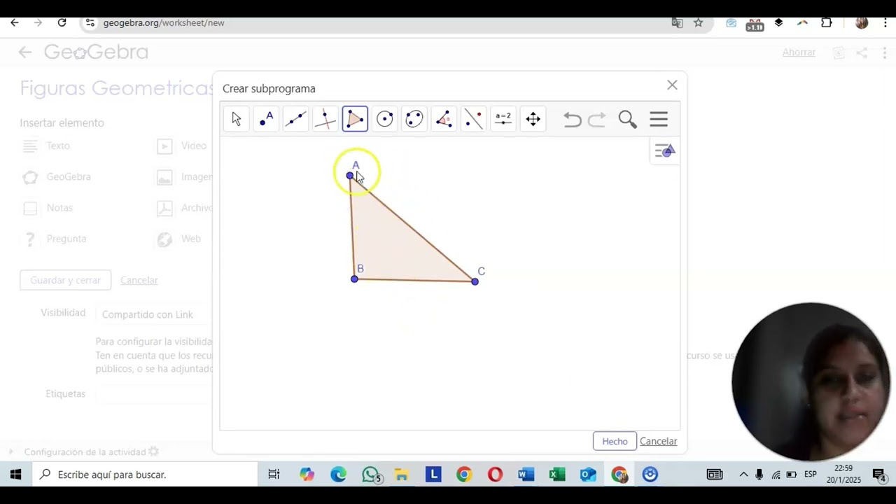 Construcci&oacute;n de tri&aacute;ngulos y cuadril&aacute;teros con Geogebra