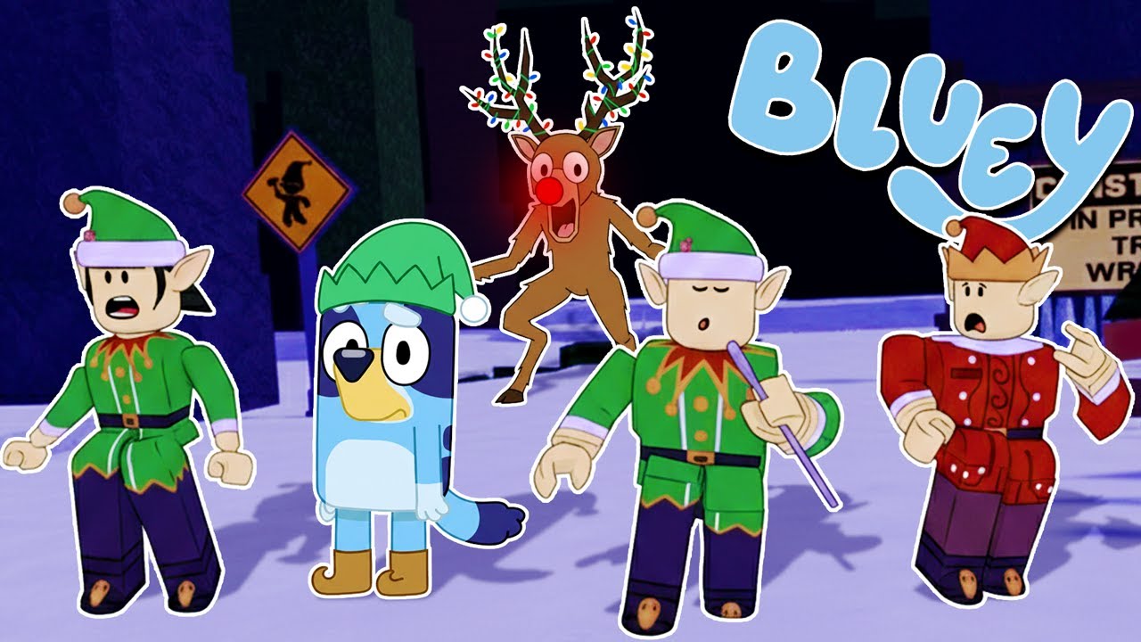 BLUEY AYUDA a los ELFOS de 99 NOCHES en el BOSQUE por NAVIDAD | Las Aventuras de BLUEY en ROBLOX!
