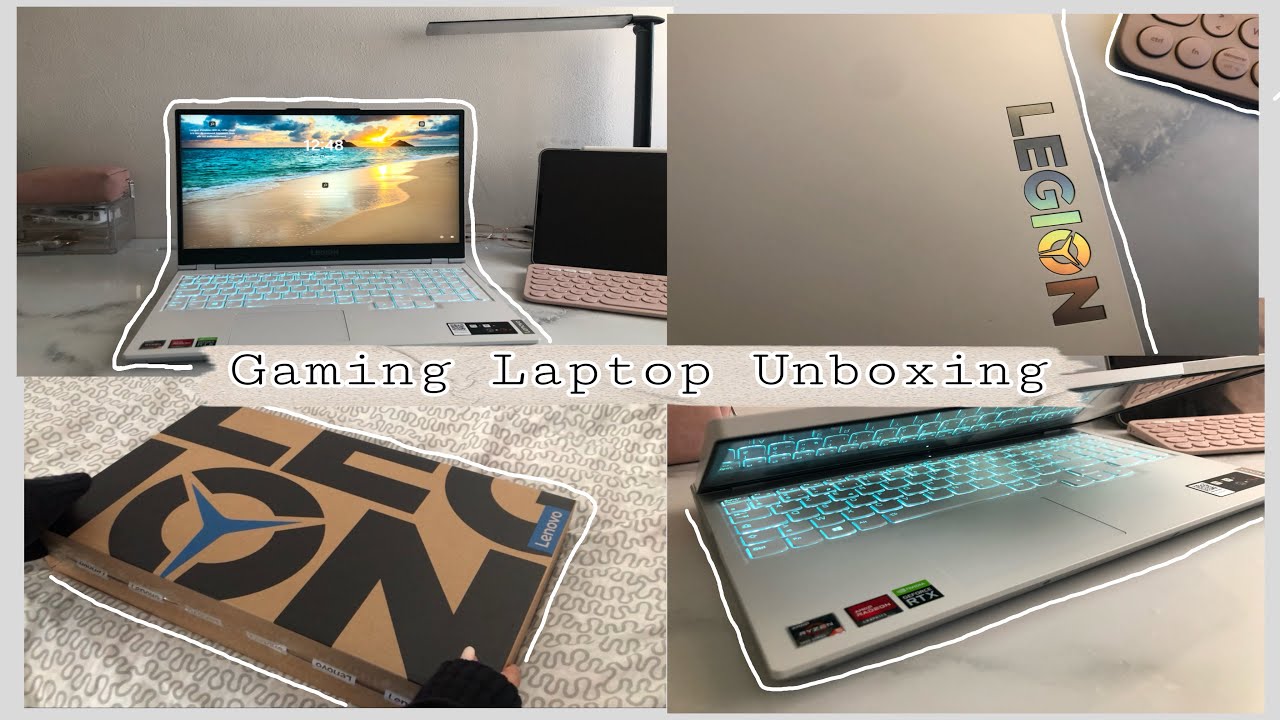 📦 Unboxing my first Gaming Laptop ! 💻 / Lenovo Legion 5 stingray 🤍 /  a e s t h e t i c 💧