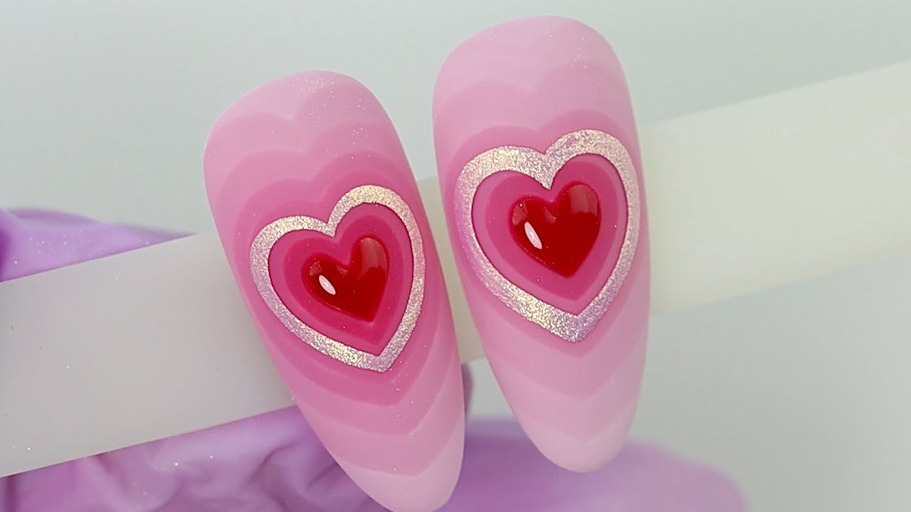 UÑAS para SAN VALENTIN con CORAZONES 💅🏼✨ Nail Art