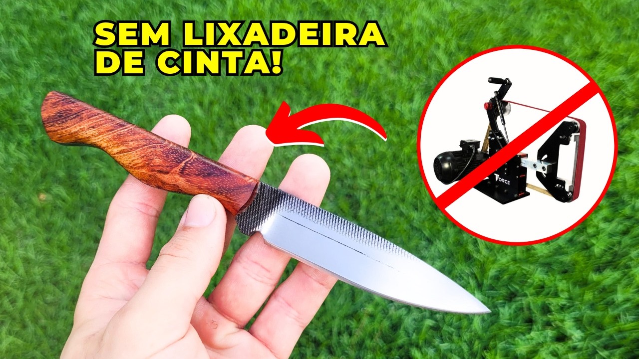 Como fazer uma FACA DE LIMA VELHA só com ESMERILHADEIRA e SEM FORJA!