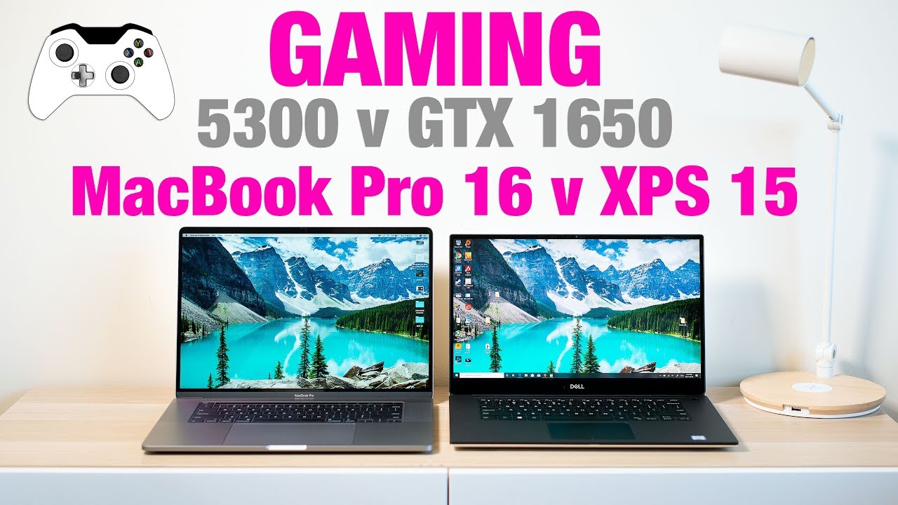 MacBook Pro 16 Gaming v XPS 15 7590 in Windows | RX 5300 v GTX 1650 Benchmarks Thermals Games Tested