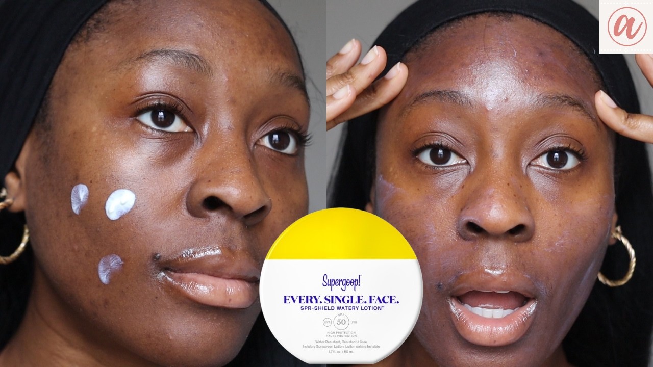 supergoop every single face SUNSCREEN REVIEW | best sunscreen for dark skin? | byalicexo