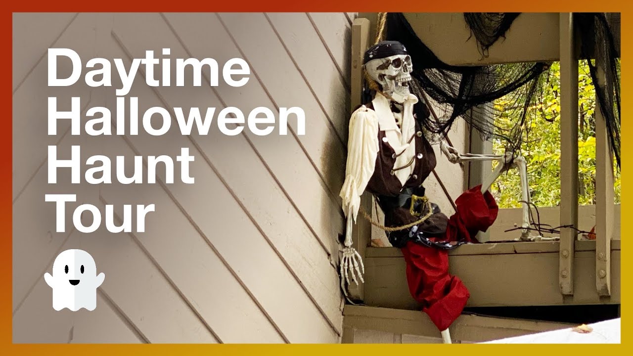 Halloween Yard Daytime Walkthrough.  Haunted Drive-In, Toxic Spiders, Ghosts and Skeleton Pirates!