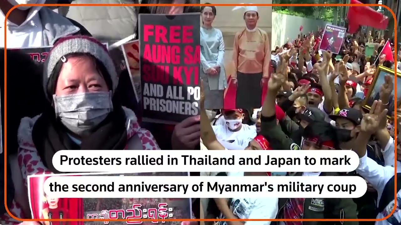 Protesters mark second anniversary of Myanmar coup