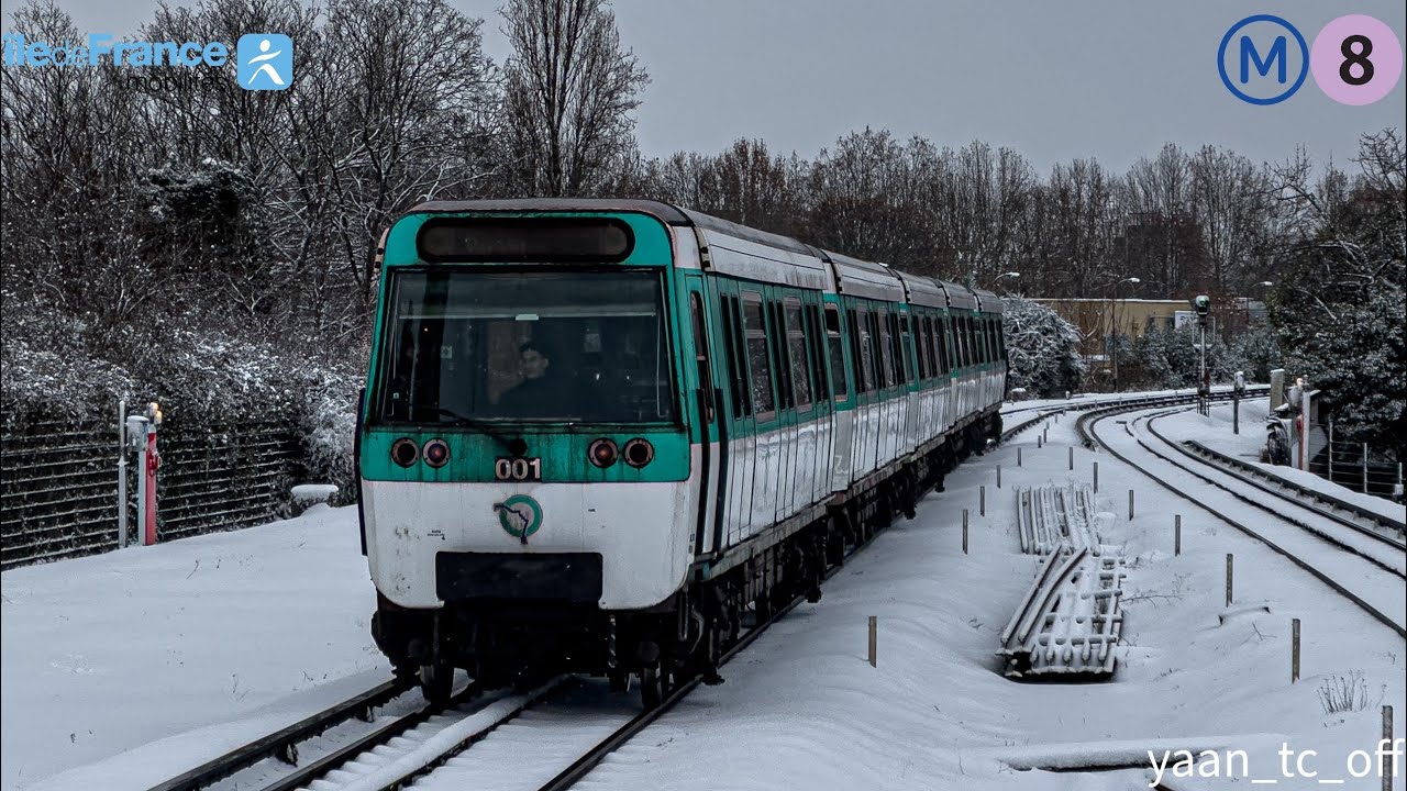🇫🇷 Métro de Paris ❄️ Dernières images des MF77 RATP sous la neige – Ligne 8