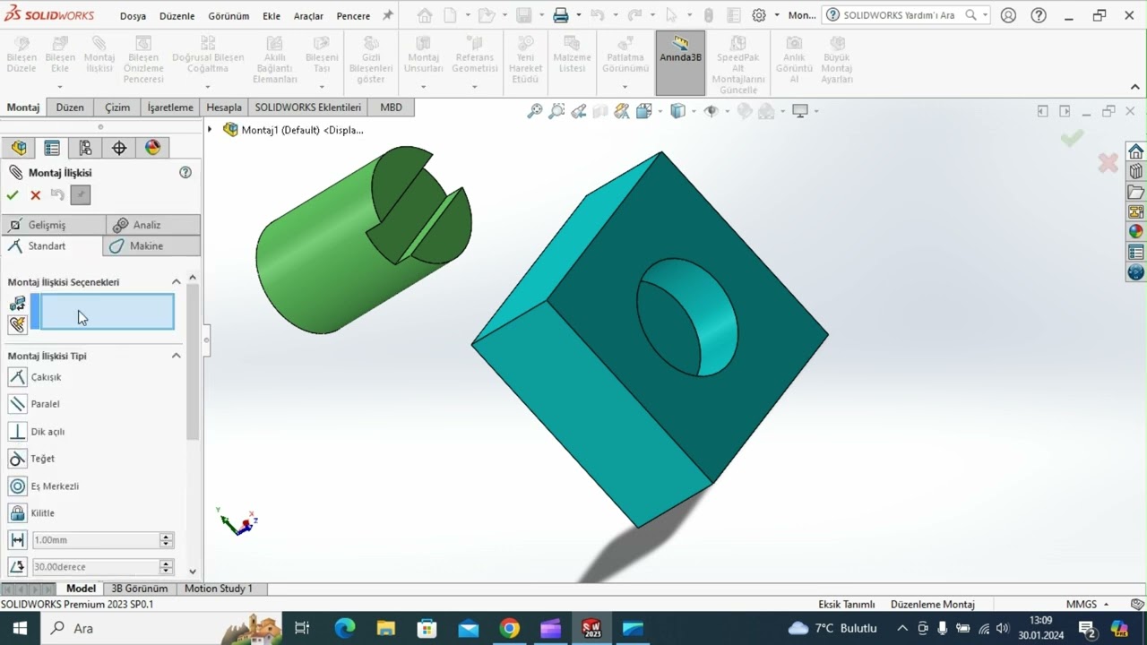 GENİŞLİK İLİŞKİSİ - GELİŞMİŞ MONTAJ İLİŞKİSİ SOLIDWORKS
