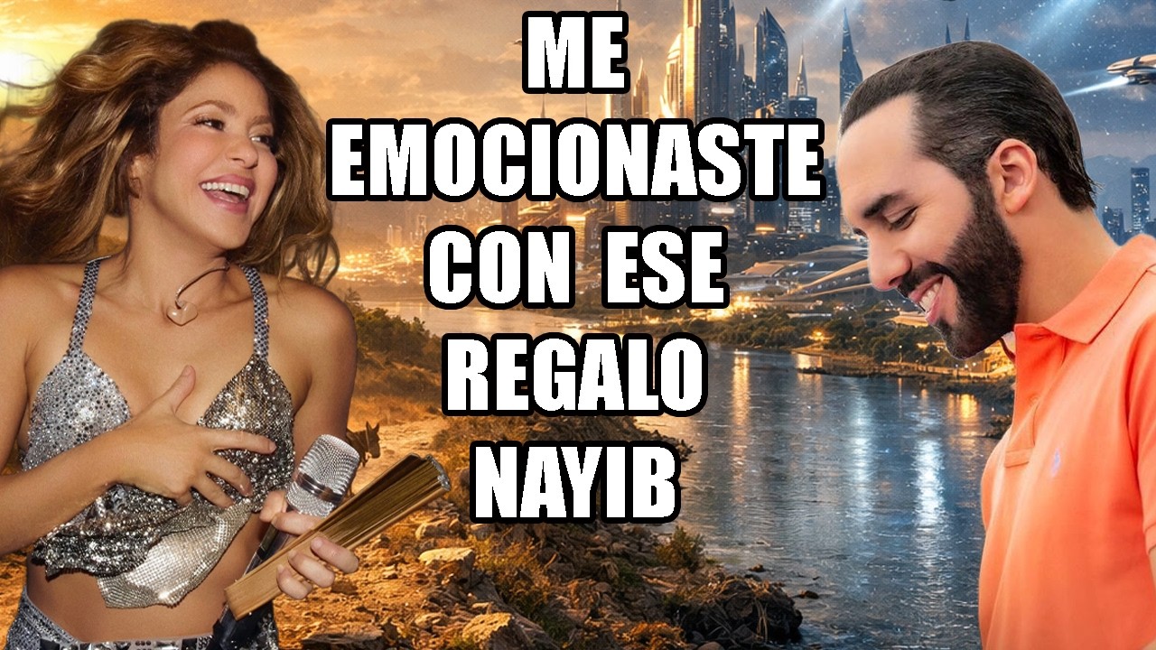Bukele le hace un precioso regalo a Shakira en su llegada a El Salvador junto a Gabriela