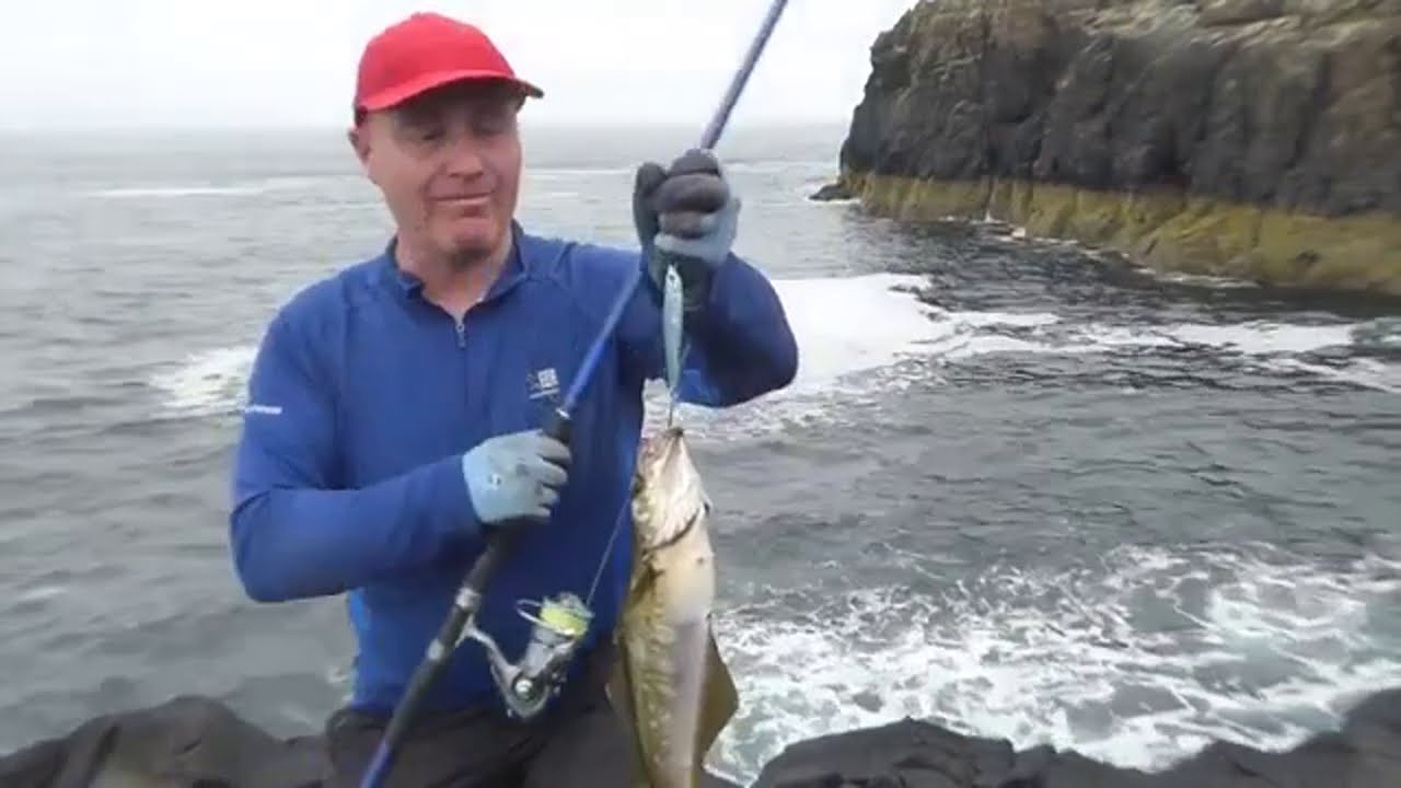 Lure fishing for pollack on the Isle of Skye August 2019
