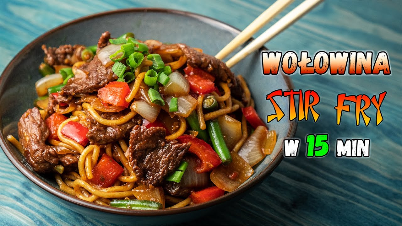 WOŁOWINA po pekińsku z makaronem - PIKANTNE 789 kcal - STIR FRY