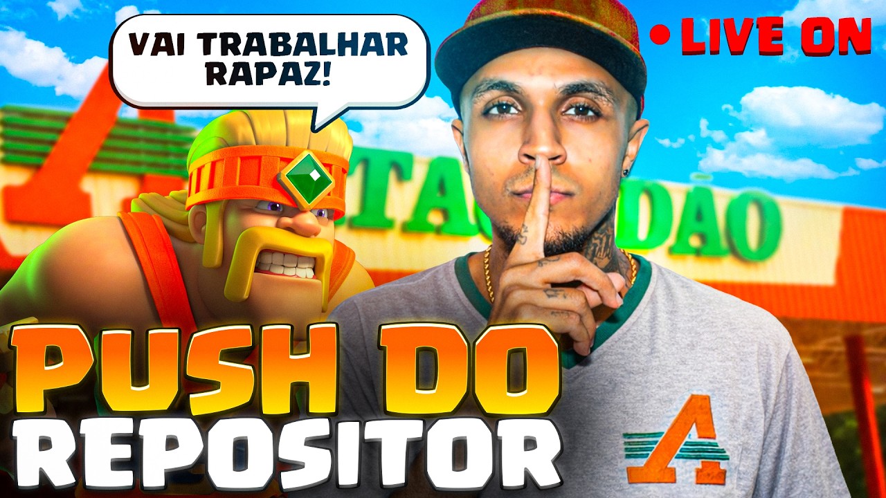 BUSCANDO TOP LOCAL - Push do REPOSITOR ON! 😂 #clashroyaleaovivo
