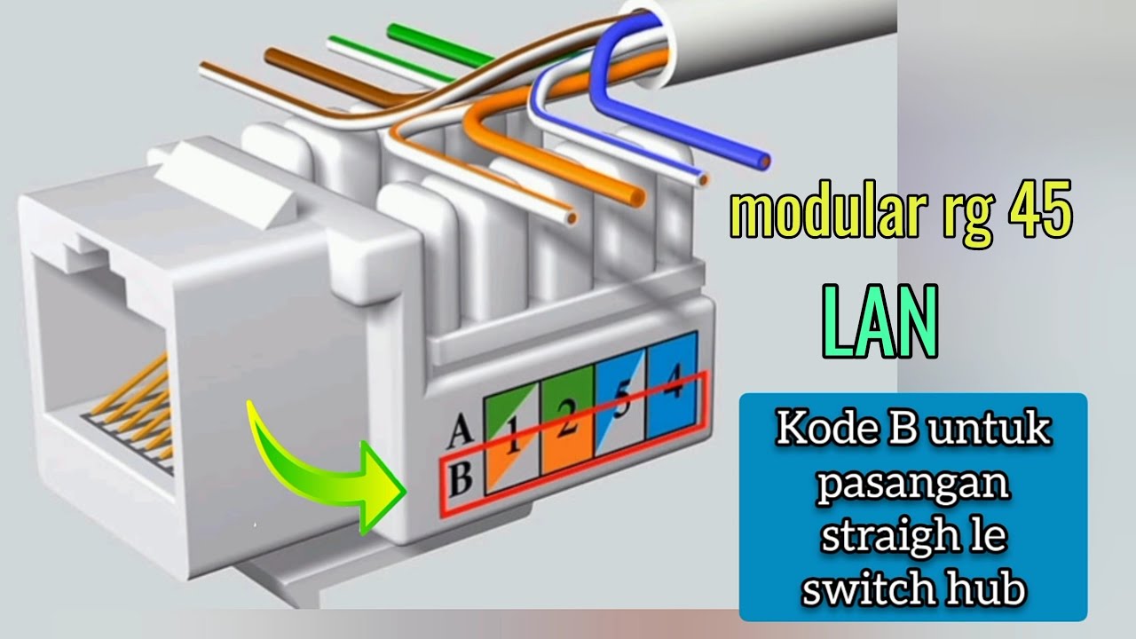 cara pasang outlet dinding modular jack rg 45 untuk Lan