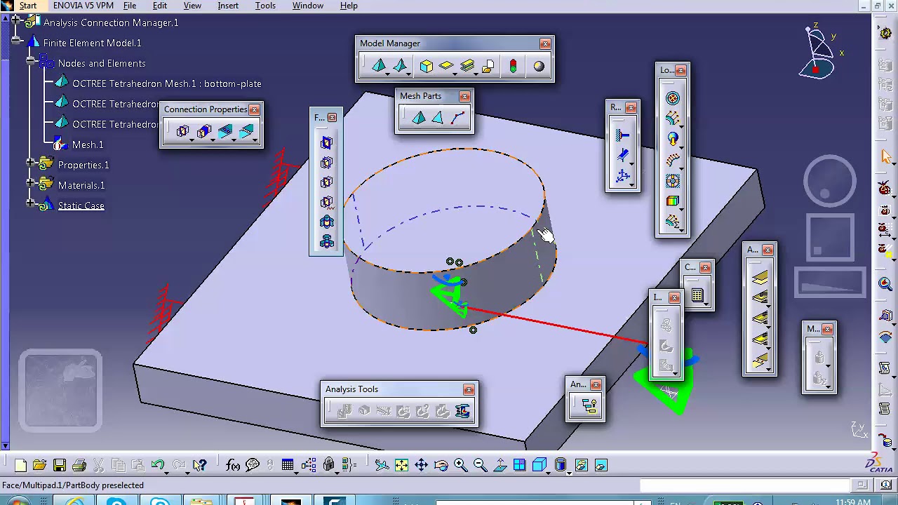FEA, Fastened Assembly, Catia Finite Elements, Nader G. Zamani