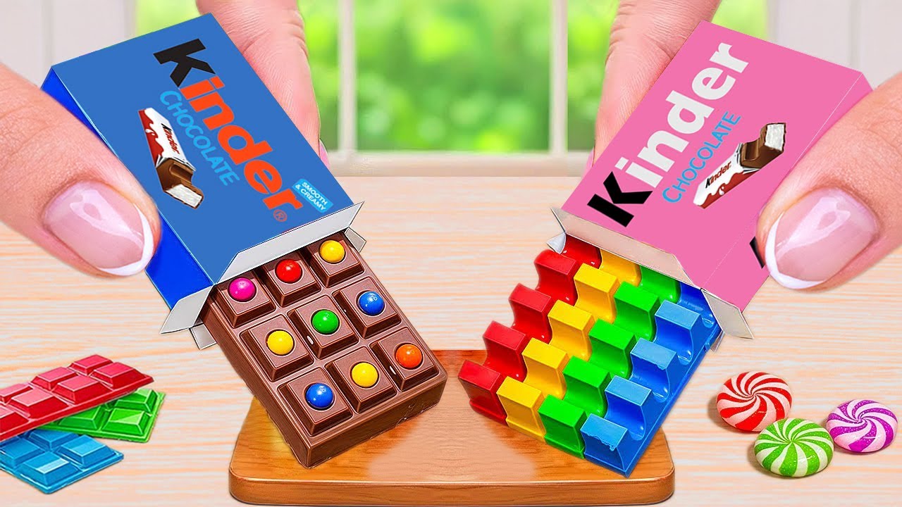 Kinder Chocolate vs Rainbow Cake | Satisfying Miniature Chocolate Cake Decorating | 1000 Yummy Cake