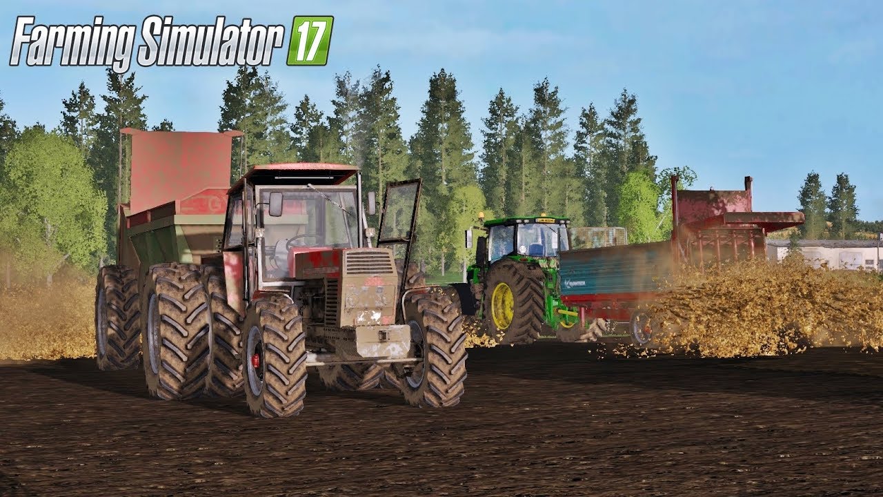 Rozrzucanie obornika na 2 zestawy ㋡ Po sąsiedzku na Polskiej Wsi ㋡ FS 17