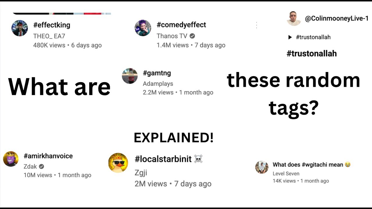 What are these random hashtags on YT SHORTS?