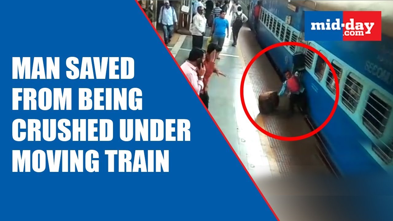 Mumbai: Man saved from being crushed under moving train at Dadar