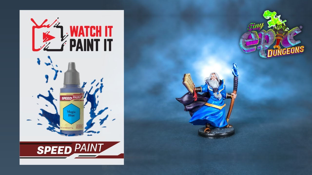 Trying Speedpaint MAGIC BLUE with Tiny Epic Dungeons (Full painting tutorial)