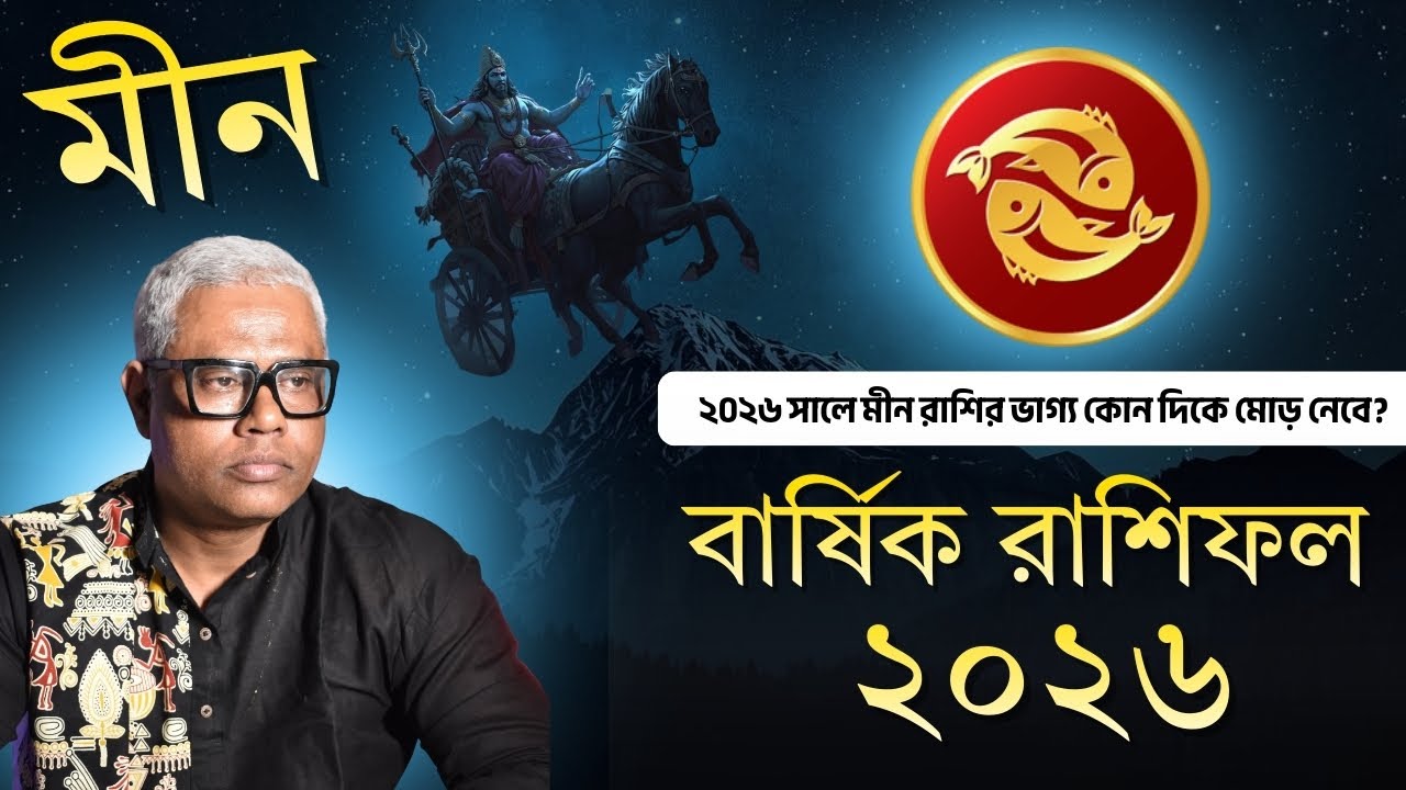 মীন রাশি ২০২৬ বার্ষিক রাশিফল | জানুয়ারি থেকে ডিসেম্বর সম্পূর্ণ ভবিষ্যৎ বিশ্লেষণ | Pisces 2026