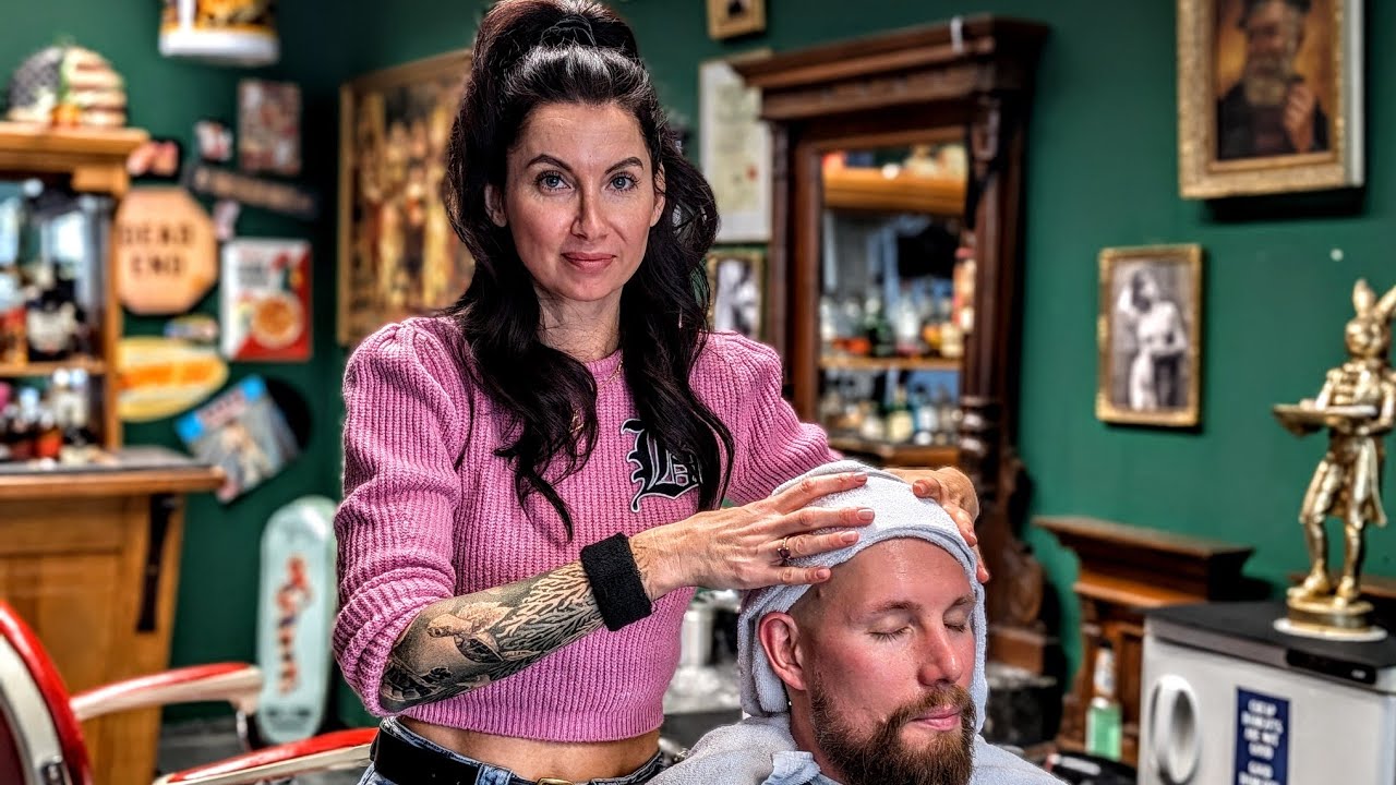ASMR Head Shave with Razor & Relaxing Head Massage