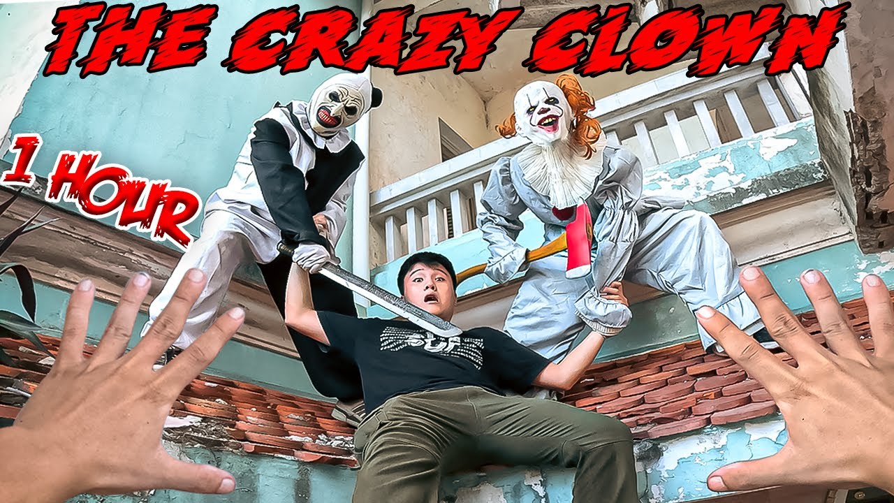 ESCAPING FROM THE CRAZY CLOWN REAL LIFE ( IT vs TERRIFIER 2025) 🤡 l Horror Parkour Pov 🏃 1 HOUR
