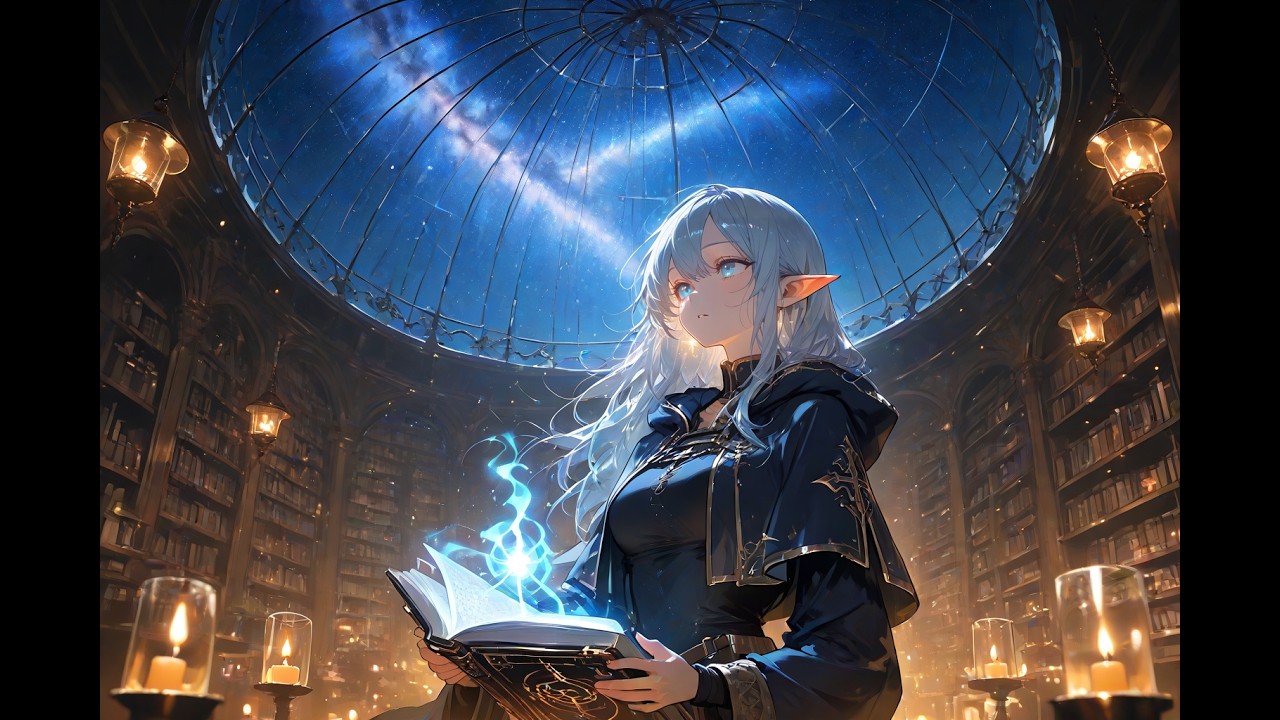 「Fantasy Library Under the Stars  🌌」 Relaxing Fantasy Study Music