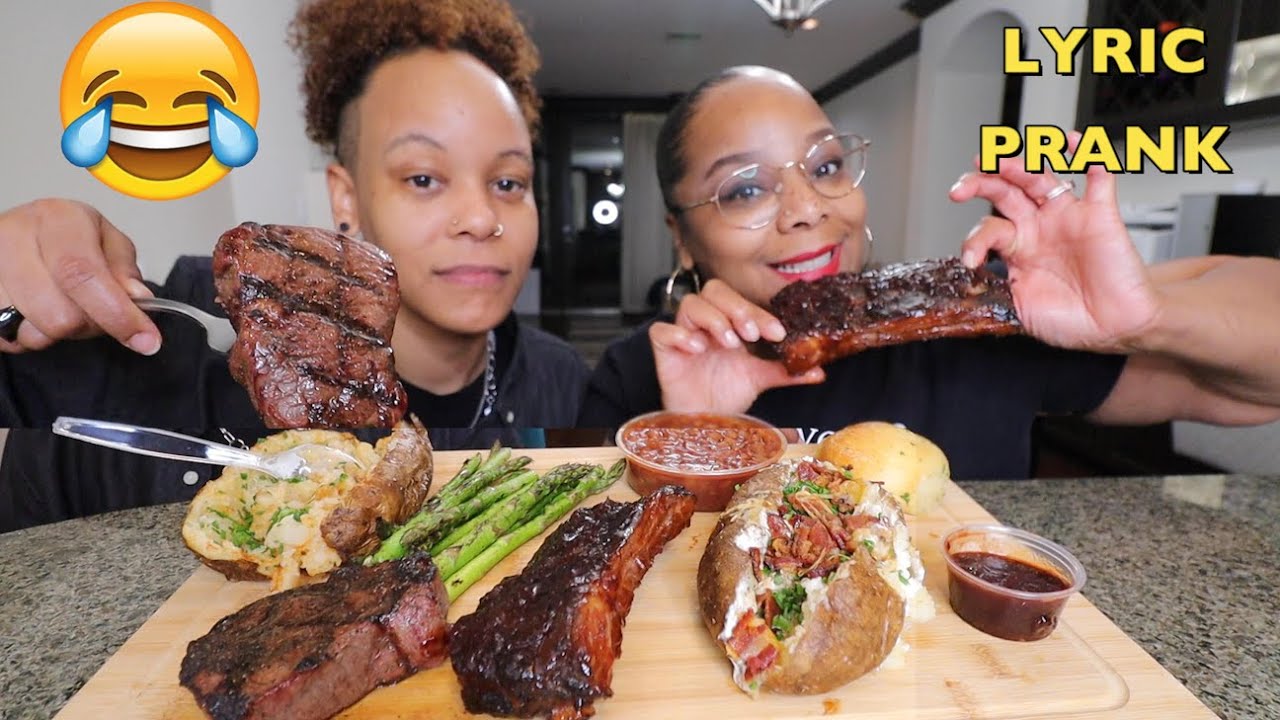 TALKING USING MUSIC LYRICS TO SEE HOW MY WIFE REACTS | BBQ MUKBANG PRANK!